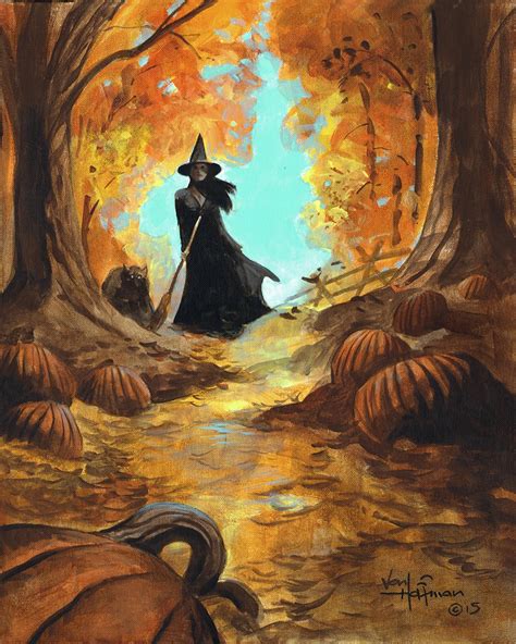 Witch hat pumpkin artwork